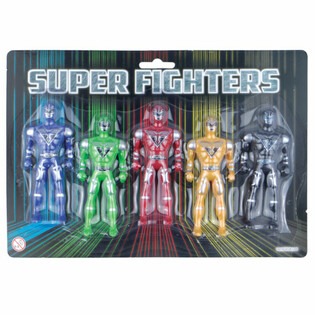 SUPER FIGHTERS - 5 Actionfigurer på Kort (6 st)