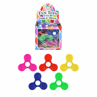 Fidget Spinners i Plast i Display - Mixade F&auml;rger (100 st)