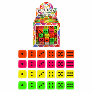 Tärningar 2,5 cm i display - Mixade färger (125 stycken)