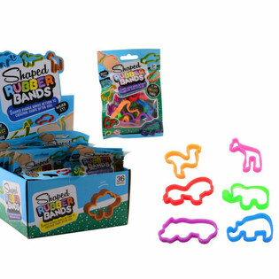 6-DELARS RUBBER BANDS-SET VILDA DJUR I DISPLAY (36 st.)