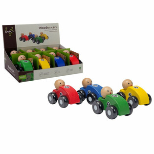 JOUECO Träbilar - I Display (8 st)