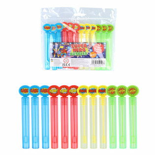 F&auml;rgglada Superhj&auml;ltar S&aring;pbubblor (12-pack)