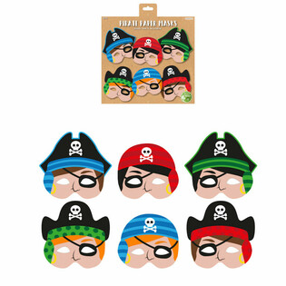 MILJ&Ouml;V&Auml;NLIGA Piratmasker i Papper - 12-pack Blandat