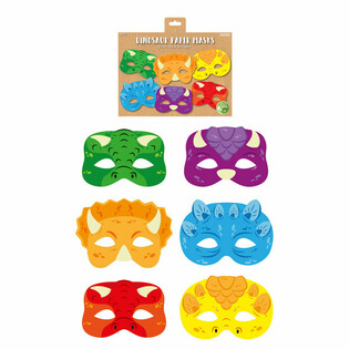 ECO Dinosaurie Pappersmasker (12-pack)