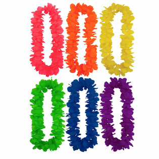 Neon Hawaiikransar Mixade F&auml;rger (12-pack)