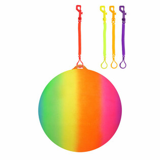 REGNBÅGSBOLL MED SNÖRE / BUNGEEBOLL Ø23 Cm (24-pack)
