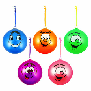 Smiley Face Bungee-boll med Elastiskt Sn&ouml;re &Oslash; 23 cm (24 st)