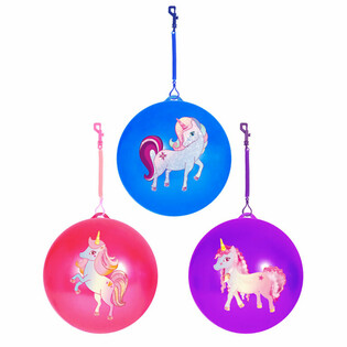 Unicorn / Enhörningsboll med snöre / Bungee-boll Ø23 cm (24 st)