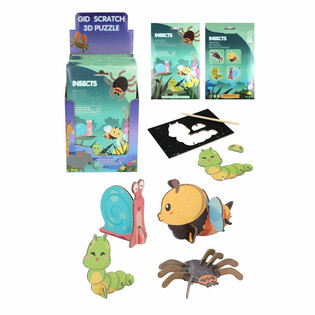 SCRATCH 3D-skrappussel Display - Insekter (18 st)