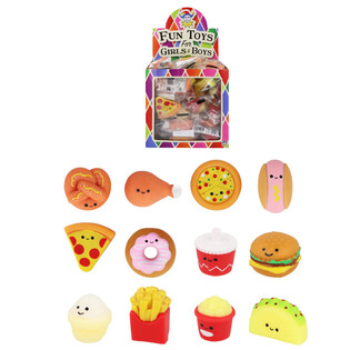 Squishy Fast Food-figurer för grabbelton i display (60 st)