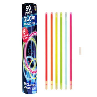 Glowsticks Armband - 50 st i r&ouml;r (Display 12 st)