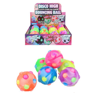 Lysande Disco Studsboll - 6cm - Display 12-pack