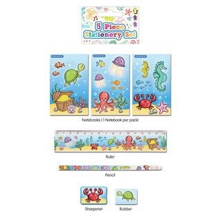 5-delat skrivset Sea Life (24 st.)