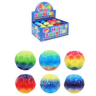 RAINBOW SPACE STUDSBOLLAR I DISPLAY (24-pack)