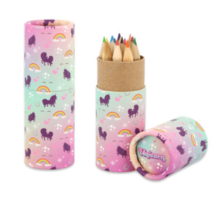 12 Färgpennor i Tub: Modell Unicorn / Enhörning - I Display (20 st.)