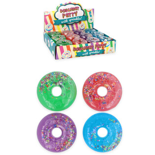 Putty Donuts i f&auml;rgstark display - Mixade f&auml;rger (24 stycken)