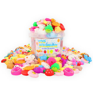 Mix av Squishy-figurer i hink (100 styck)
