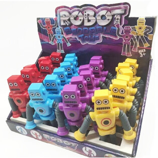B&Ouml;JBARA FLEXIBLA LEKSAKSROBOTAR - MIX F&Auml;RGER - I DISPLAY (24 st)