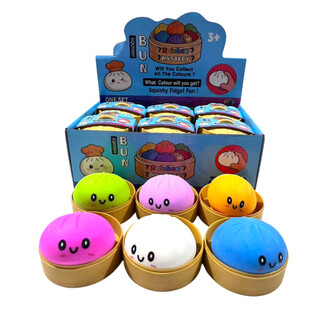 RAGE - Squishy Bun Dumplings STORA (M&aring;tt 8.5 x 8.5 x 4.8 cm) - Viral 2026 Fidget Toy (12-pack)