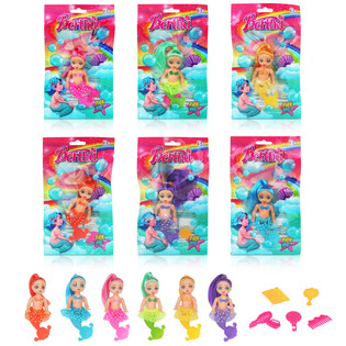 MERMAID SJÖJUNGFRU DOCKA I PRESENTPÅSE - MIXADE FÄRGER (24 st)