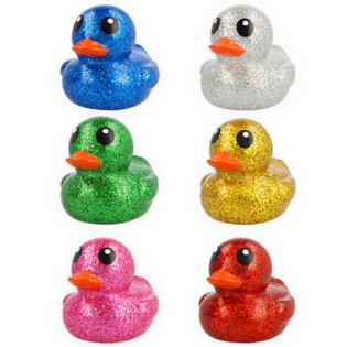 Stora Mixade Färgglada Glitterbadeankor - 10x8x8 cm (6 st.)