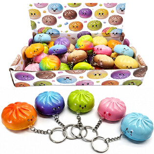 RAGE - SQUISHY DUMPLING NYCKELRINGAR - MIXADE F&Auml;RGER - I DISPLAY (24 st)