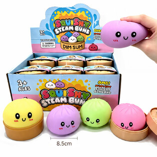 RAGE - Squishy Bun Dumplings STOR (Mått 8.5x8.5x4.8 cm) - Viral 2026 Fidget Toy (12 st.)