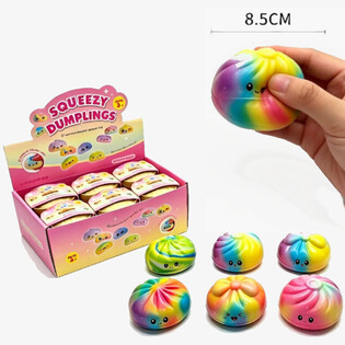 RAGE - Squishy RAINBOW Bun Dumplings STOR - PU FOAM (12 st)