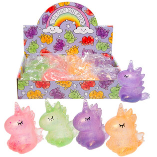 Kläm-Enhörning Squeeze / Squishy i Display (12-pack)