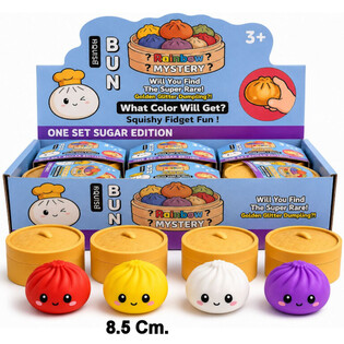 RAGE - Squishy SUGAR EDITION Bun Dumplings STOR (8.5 x 8.5 x 4.8 cm) - Viral 2026 Fidget Toy (12 st)