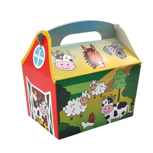 MENUBOX MODELL: BONDGÅRDSDJUR - Mått 18.5x12x19 CM - FOODBOX - KIDSBOX (24-pack)