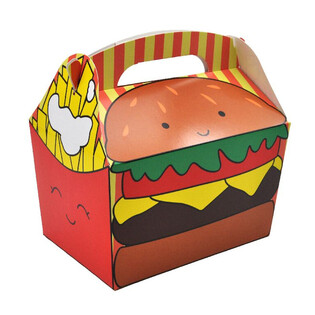 MENYBOX MODELL: HAMBURGARE & POMMES - Mått 18.5x12x19 CM - FOODBOX - KIDSBOX (24 st)