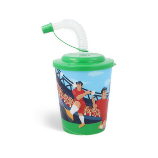 Drickmugg / Slushmugg med sugrör – Fotbollsspelare (12 st.)