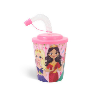 DRICKMUGG / GLASSBÄGARE MED SUGRÖR – PRINSESSOR (12 st)
