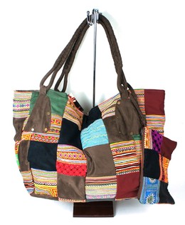 B-FAIR PATCHWORK-VÄSKA STOR BRUN (1 st)