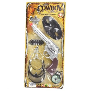 Cowboy-set p&aring; kort - Modell 7 (6 delar)